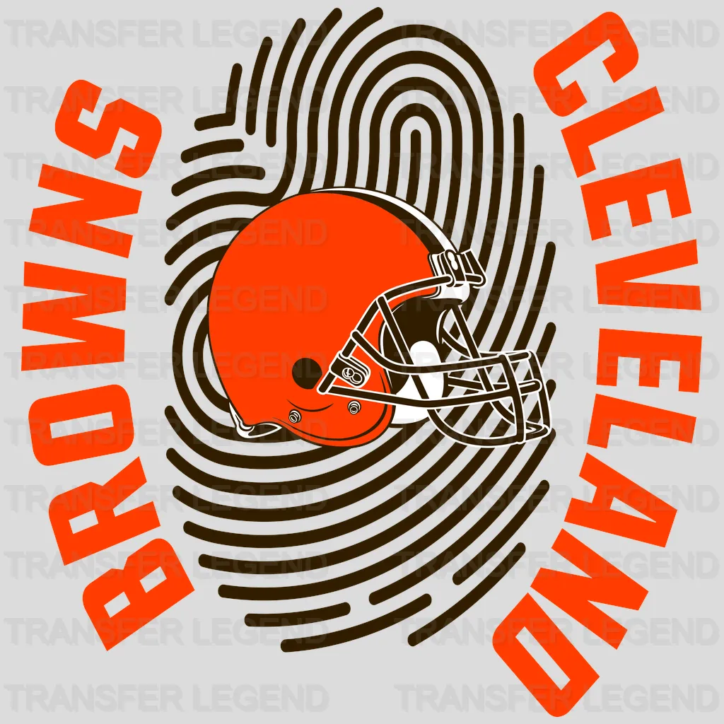 Cleveland Browns Fingerprint Logo Emblem NFL Design - DTF Heat Transfer