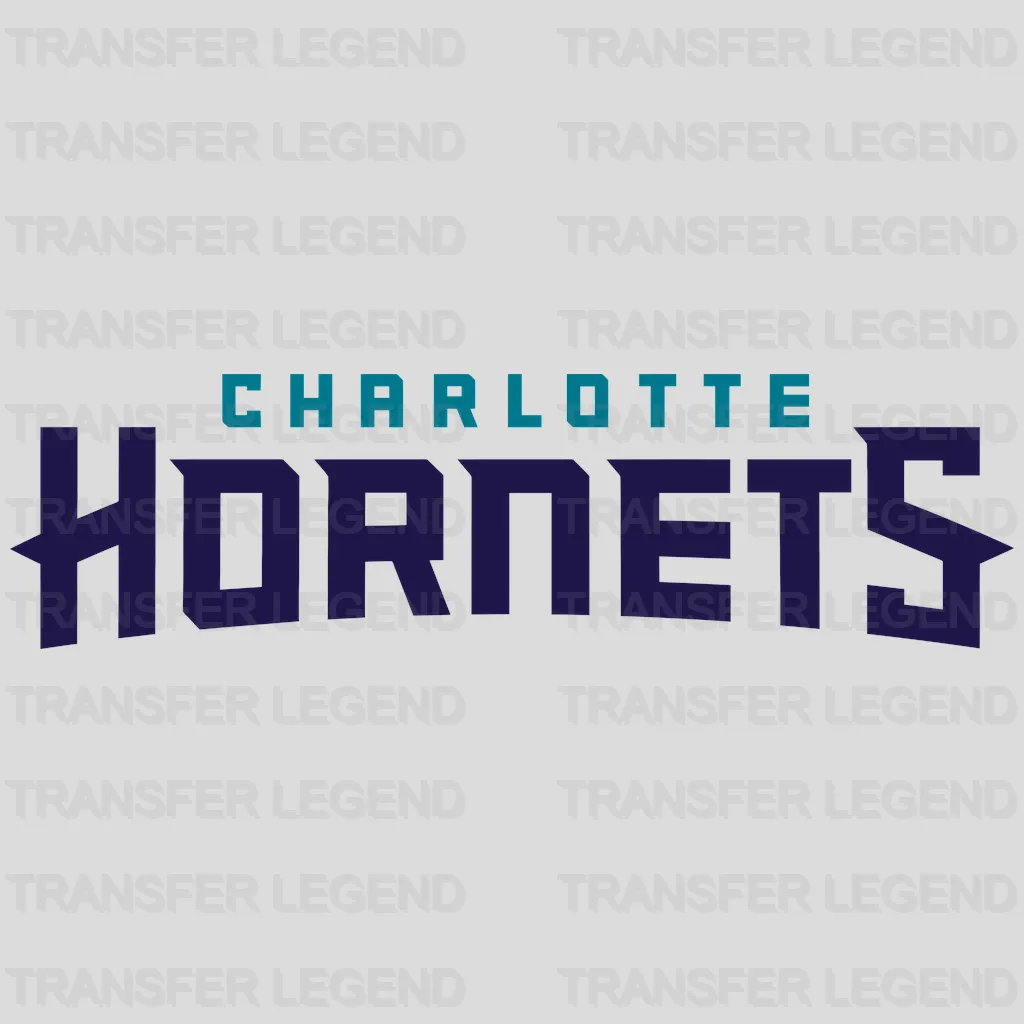 Charlotte Hornets Stacked City/Team Wordmark NBA Design - DTF Heat Transfer