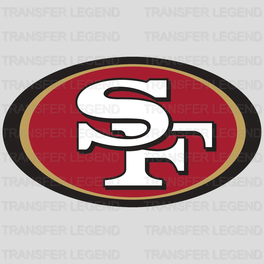 San Francisco 49ers SF Oval Primary Logo NFL Design - DTF Heat Transfer
