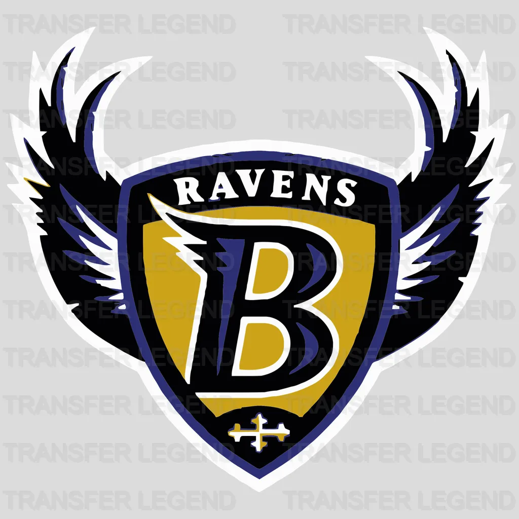Baltimore Ravens Heart Trail Emblem NFL Design - DTF Heat Transfer