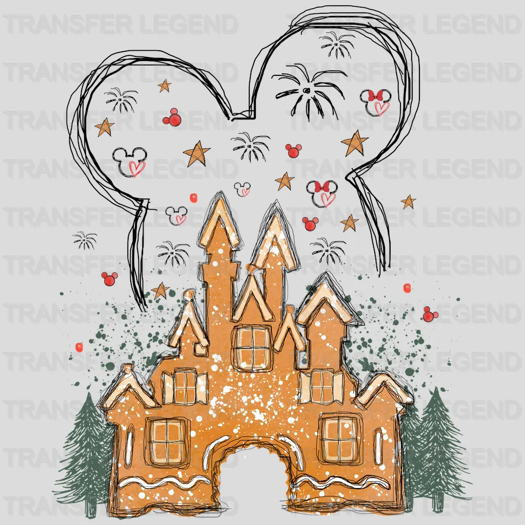 Christmas Cartoon Castle Mouse Design - DTF heat transfer - transferlegend