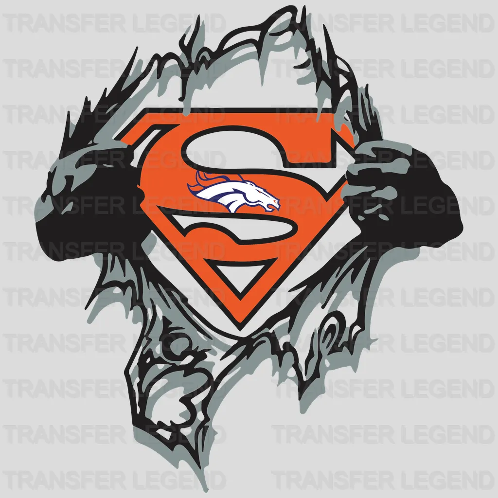 Denver Broncos Superman Chest Emblem NFL Design - DTF Heat Transfer