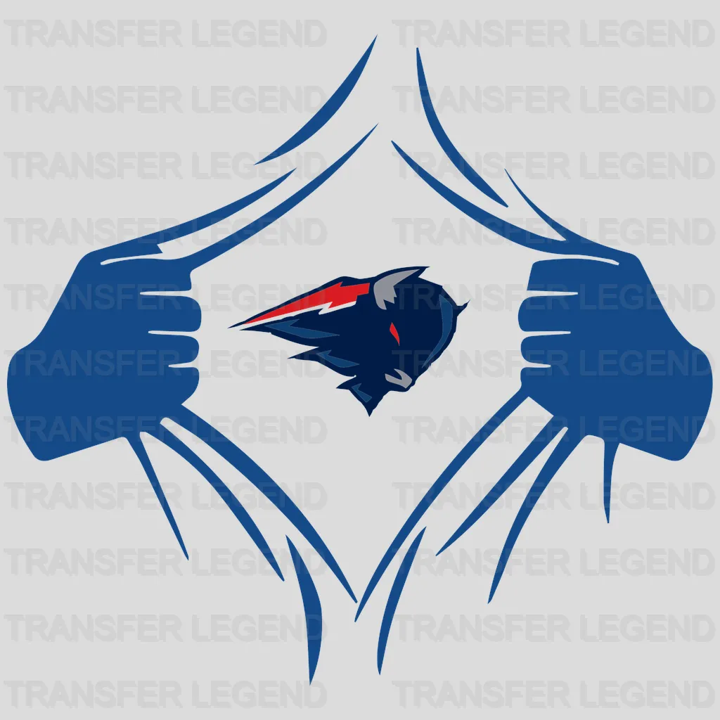 Buffalo Bills Ripped Chest Reveal NFL Design - DTF Heat Transfer