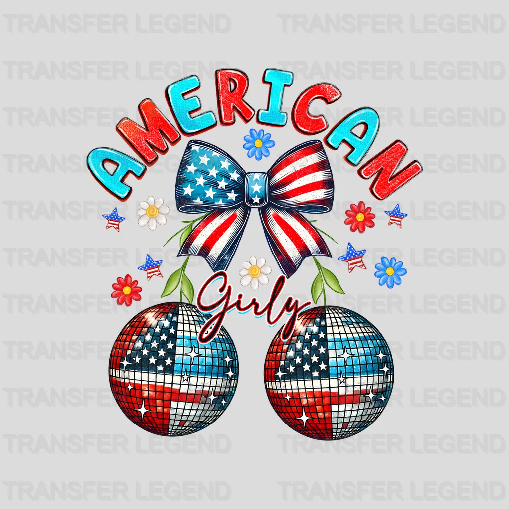 American Girly 4th July Design - DTF Heat Transfers - transferlegend
