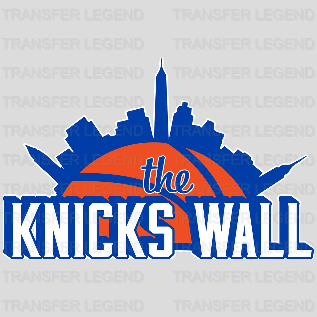New York Knicks Wall Banner with Skyline NBA Design - DTF Heat Transfer