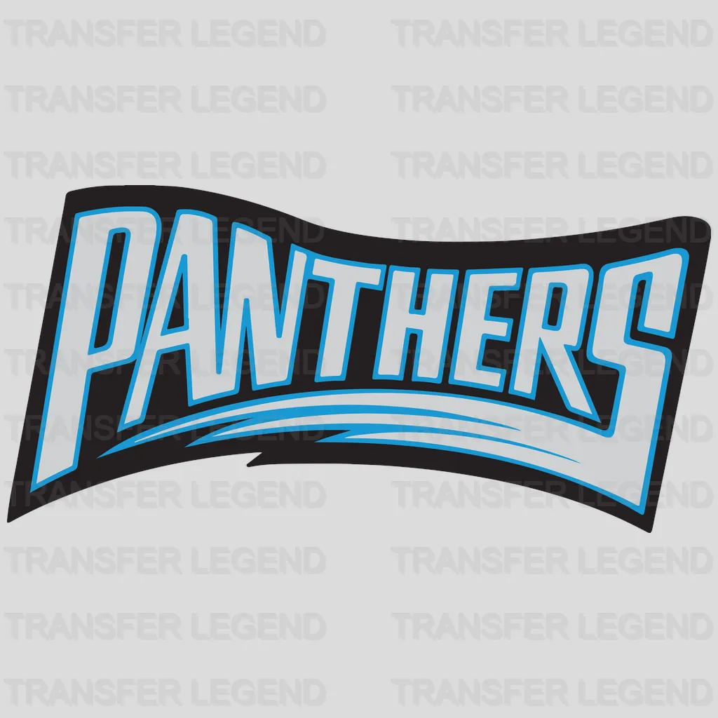 Carolina Panthers Curved “Panthers” Banner NFL Design - DTF Heat Transfer