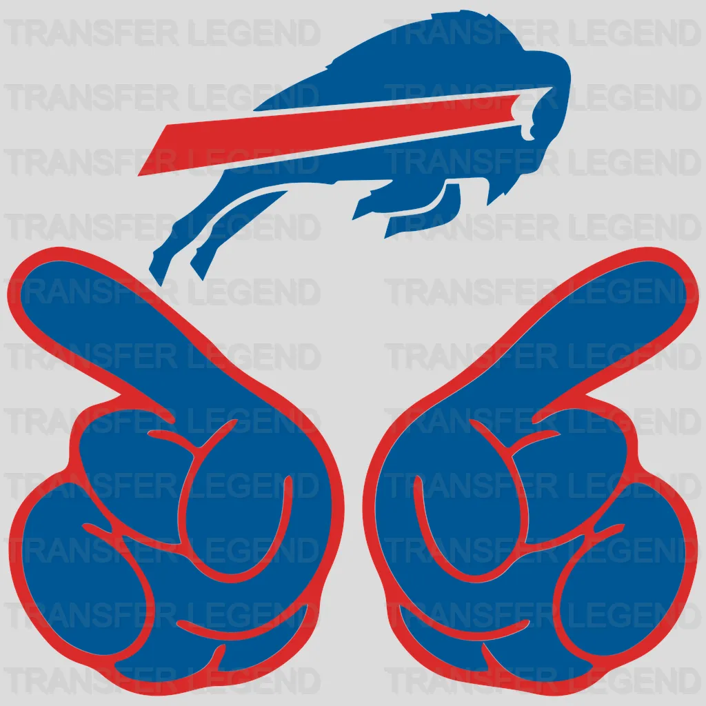 Buffalo Bills Dual Pointing Hands Logo NFL Design - DTF Heat Transfer