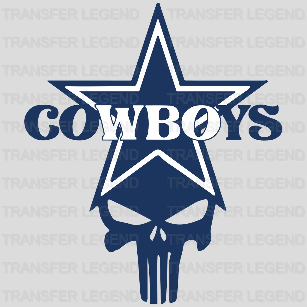 Dallas Cowboys Star Wreath Text Badge NFL Design - DTF Heat Transfer