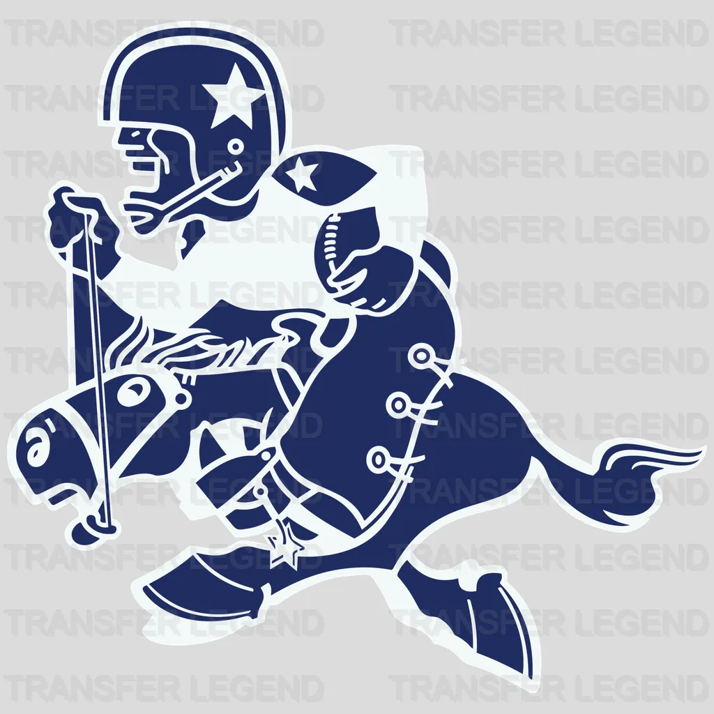 Dallas Cowboys Charging Cowboy Mascot NFL Design - DTF Heat Transfer