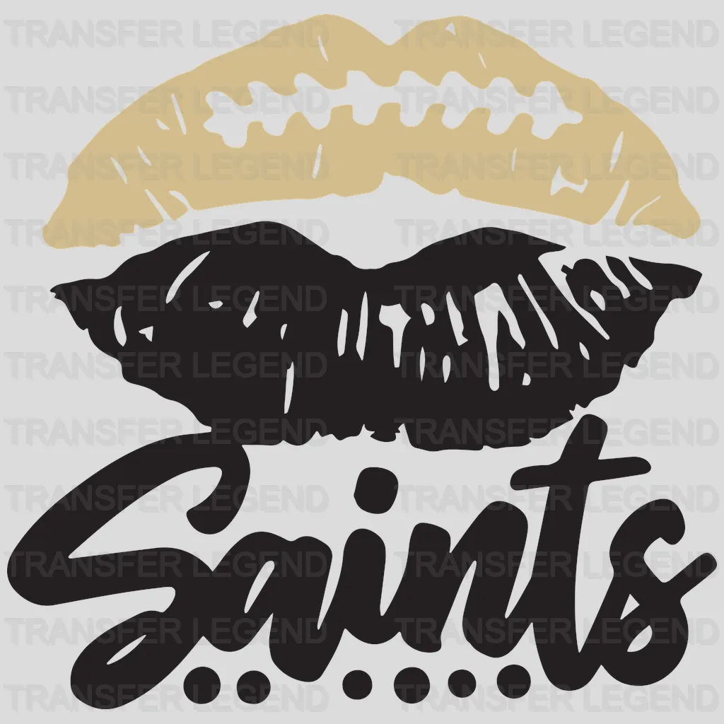New Orleans Saints dripping lips imprint with fleur‑de‑lis, NFL design - DTF Heat Transfer