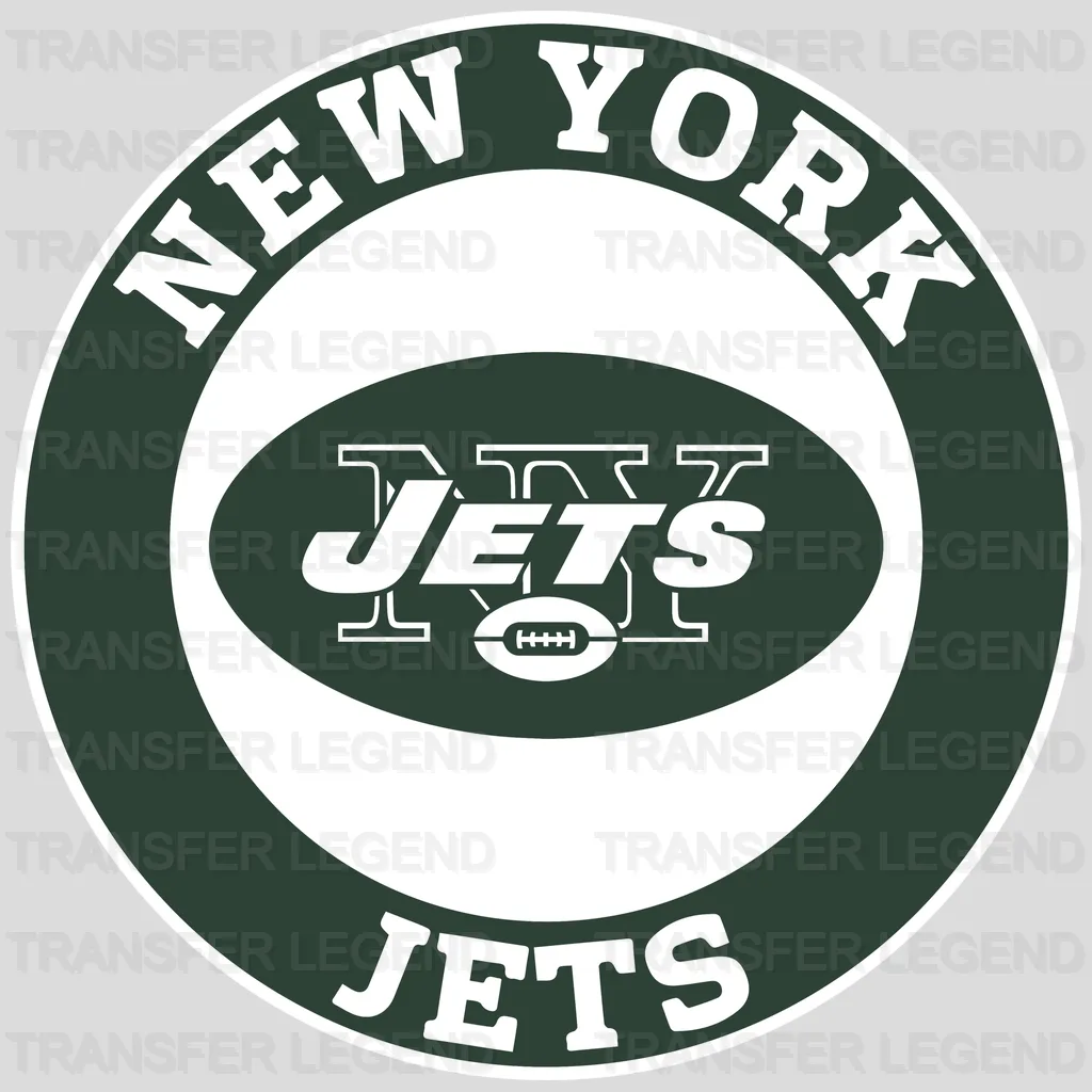 New York Jets Circular Text Badge NFL Design - DTF Heat Transfer