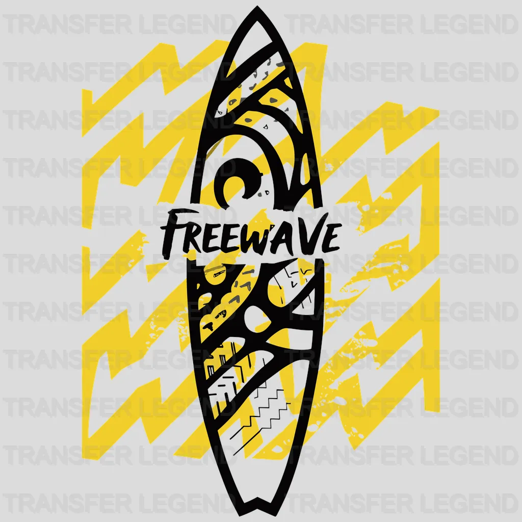 Free Wave Surfing Design - DTF Heat Transfers - transferlegend
