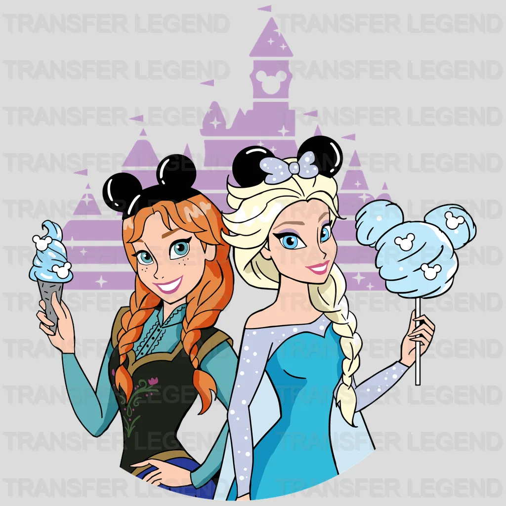 Frozen Elsa and Anna Castle Design - DTF heat transfer - transferlegend