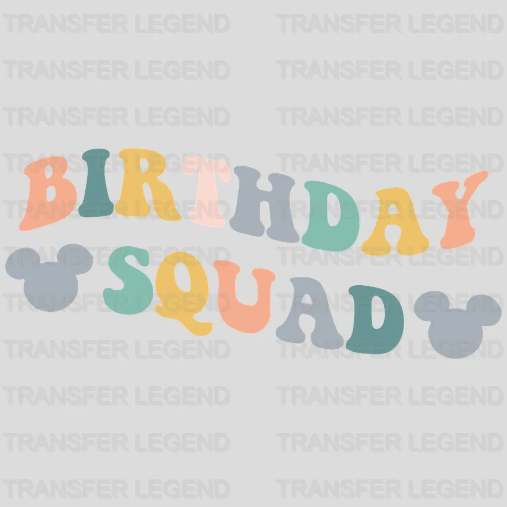 Mouse Heads Birthday Squad Design - DTF heat transfer - transferlegend
