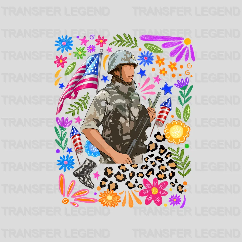 American Soldier 4th July Design - DTF Heat Transfers - transferlegend