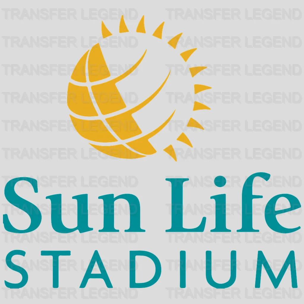 Miami Dolphins Sun Life Stadium Text Logo NFL Design - DTF Heat Transfer
