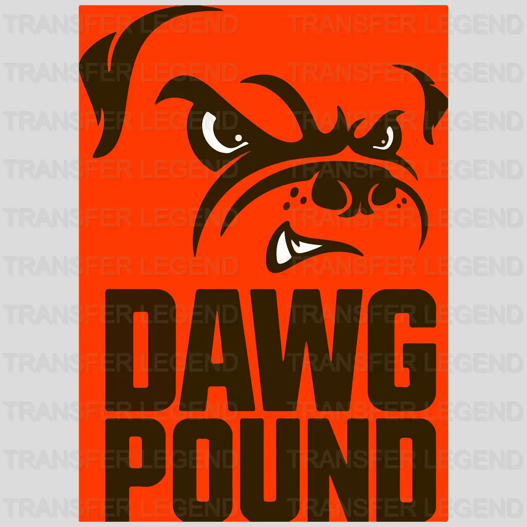 Cleveland Browns Dawg Pound Block Text NFL Design - DTF Heat Transfer