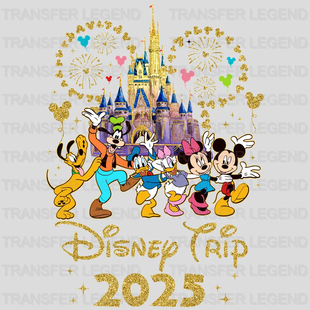 Golden Mickey & Minnie Wonderland Trip Cartoon Designs - DTF Heat Transfer - transferlegend