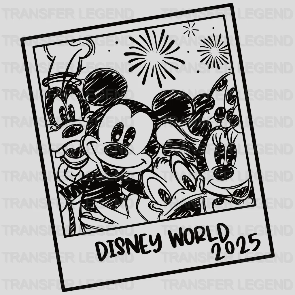 Mick And Friends Polaroid Disney World Design - DTF heat transfer - transferlegend