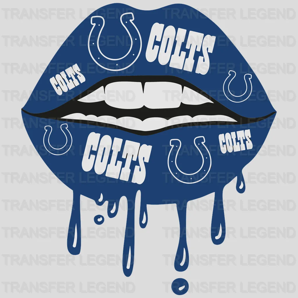 Indianapolis Colts Dripping Football Logo NFL Design - DTF Heat Transfer