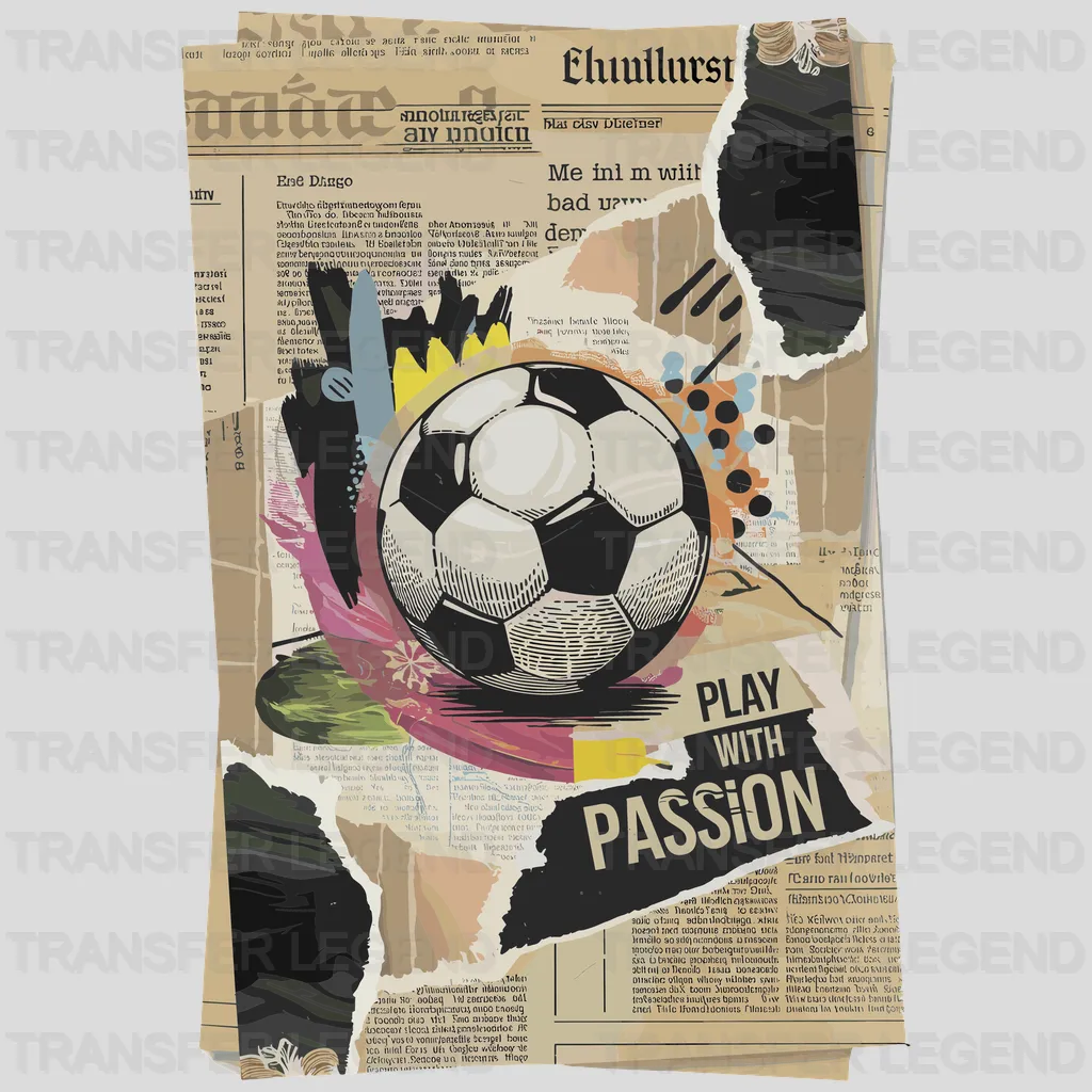 Play With Passion Soccer Design - DTF Heat Transfers - transferlegend