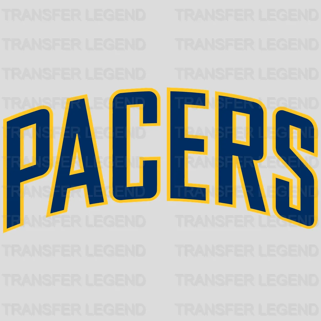 Indiana Pacers Arched Block “PACERS” Wordmark NBA Design - DTF Heat Transfer