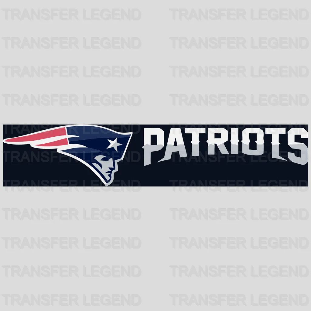 New England Patriots angled pennant banner with head logo, NFL design - DTF Heat Transfer