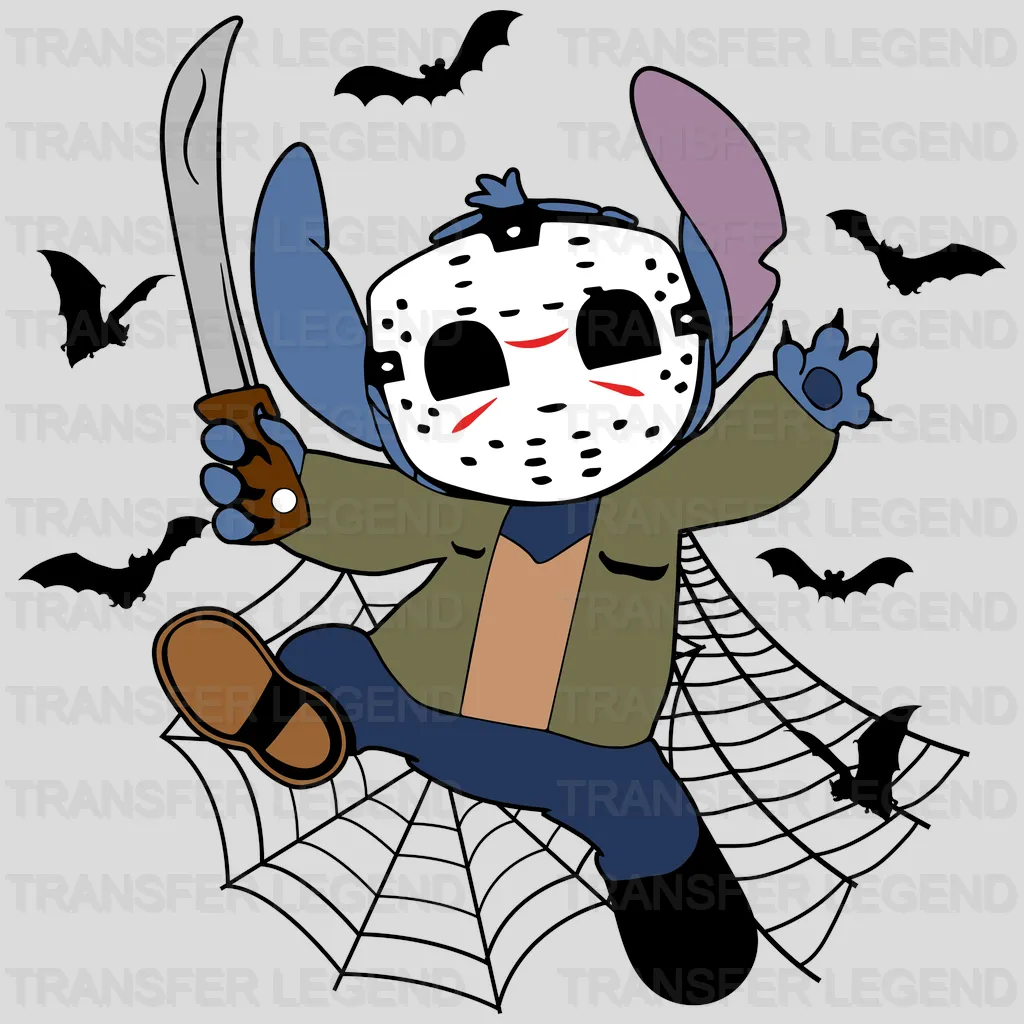 Stitch Halloween Jason Voorhees Design - DTF heat transfer - transferlegend