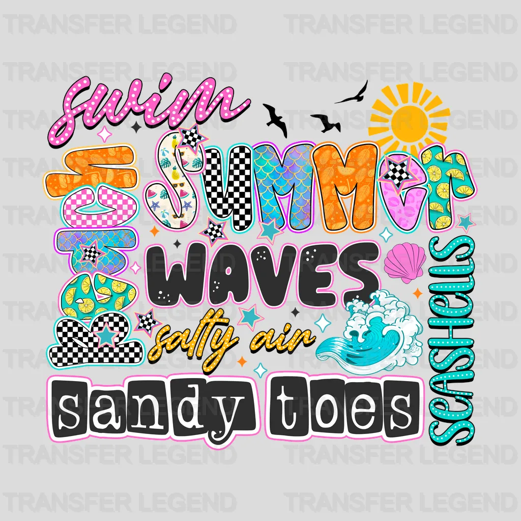 Waves Summer Design - DTF Heat Transfers - transferlegend