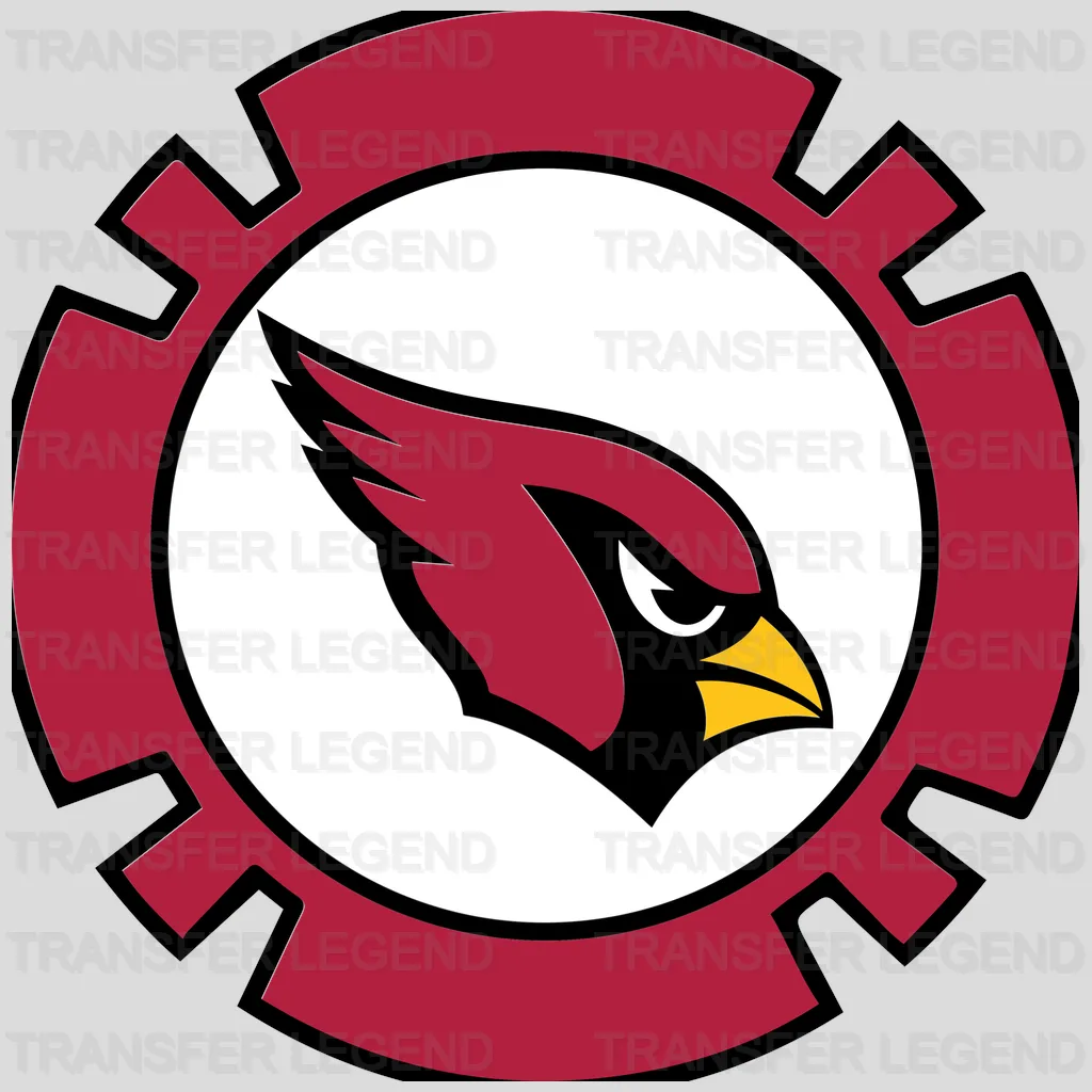 Arizona Cardinals Gear Cog Emblem NFL Design - DTF Heat Transfer