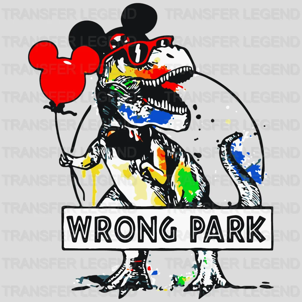 WrongPark Dinosaur With Head Balloon Design - DTF heat transfer - transferlegend