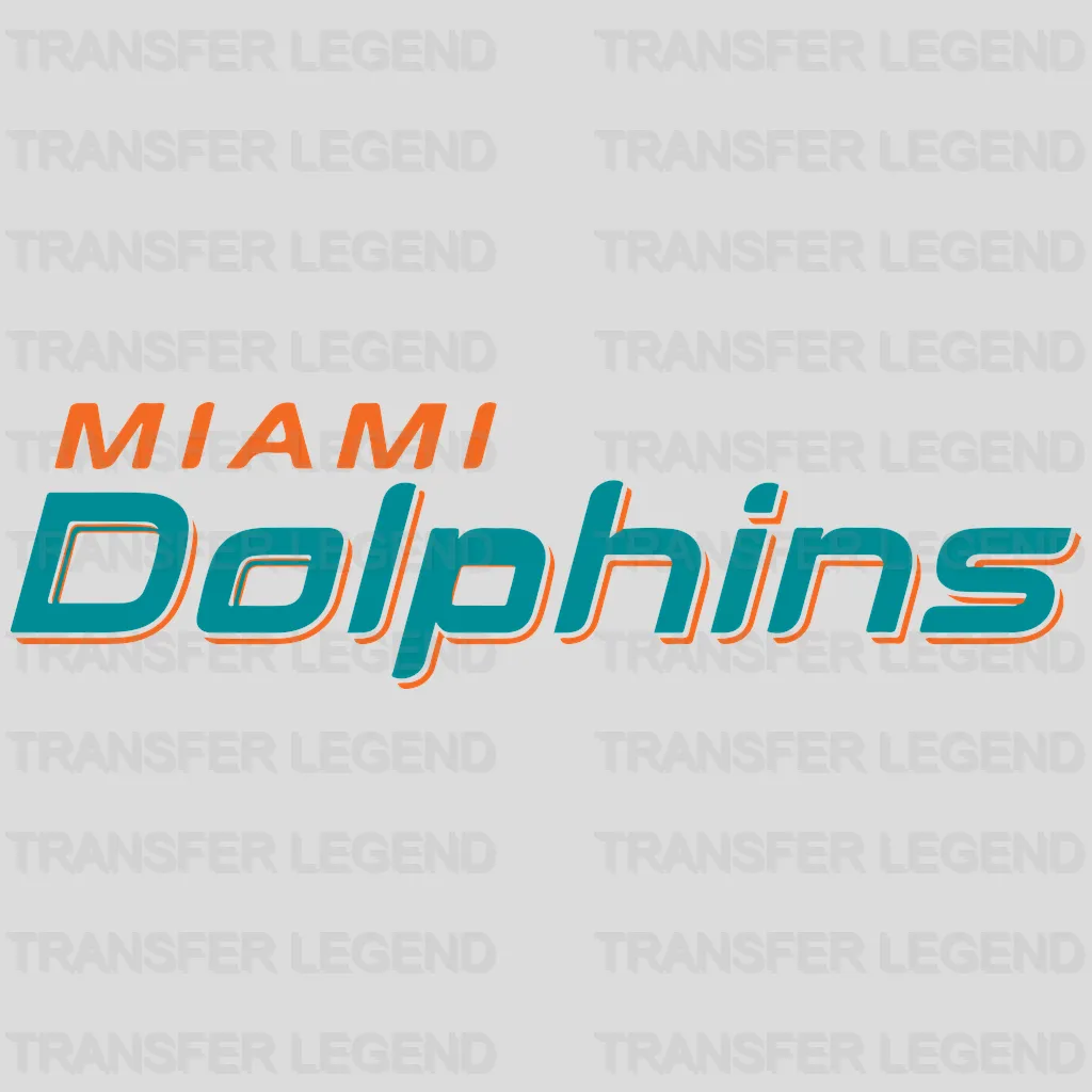 Miami Dolphins Italic Script Wordmark NFL Design - DTF Heat Transfer