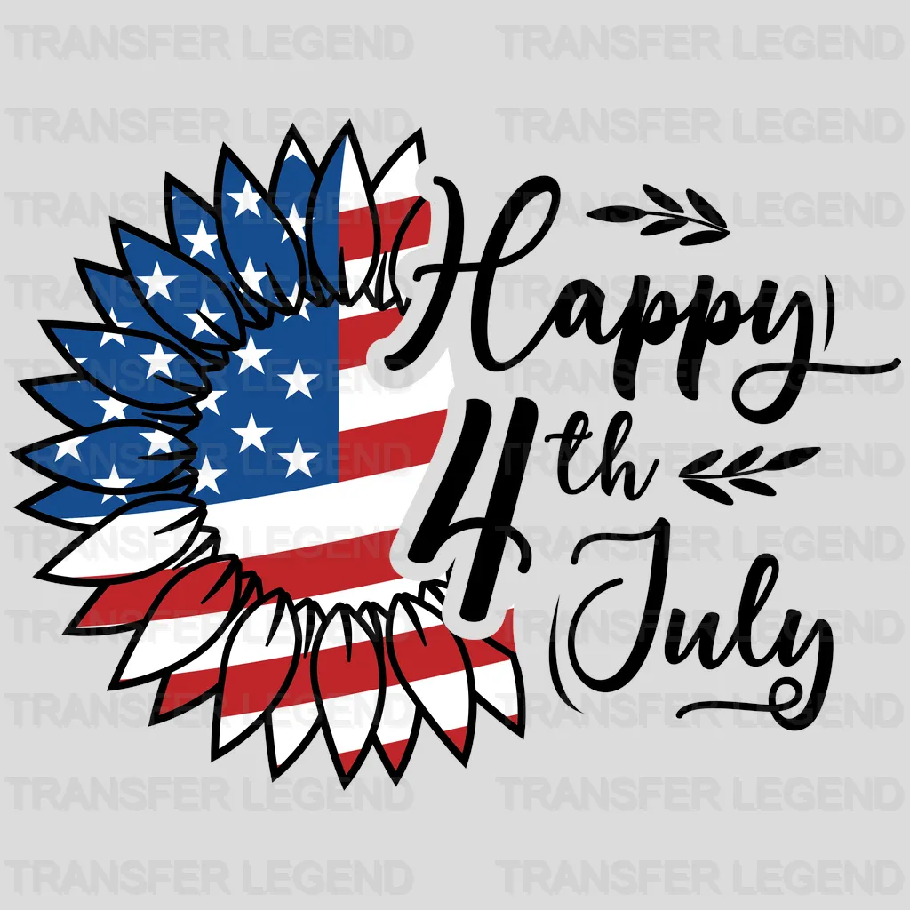 Happy 4th July Sunflower DTF Transfer - transferlegend