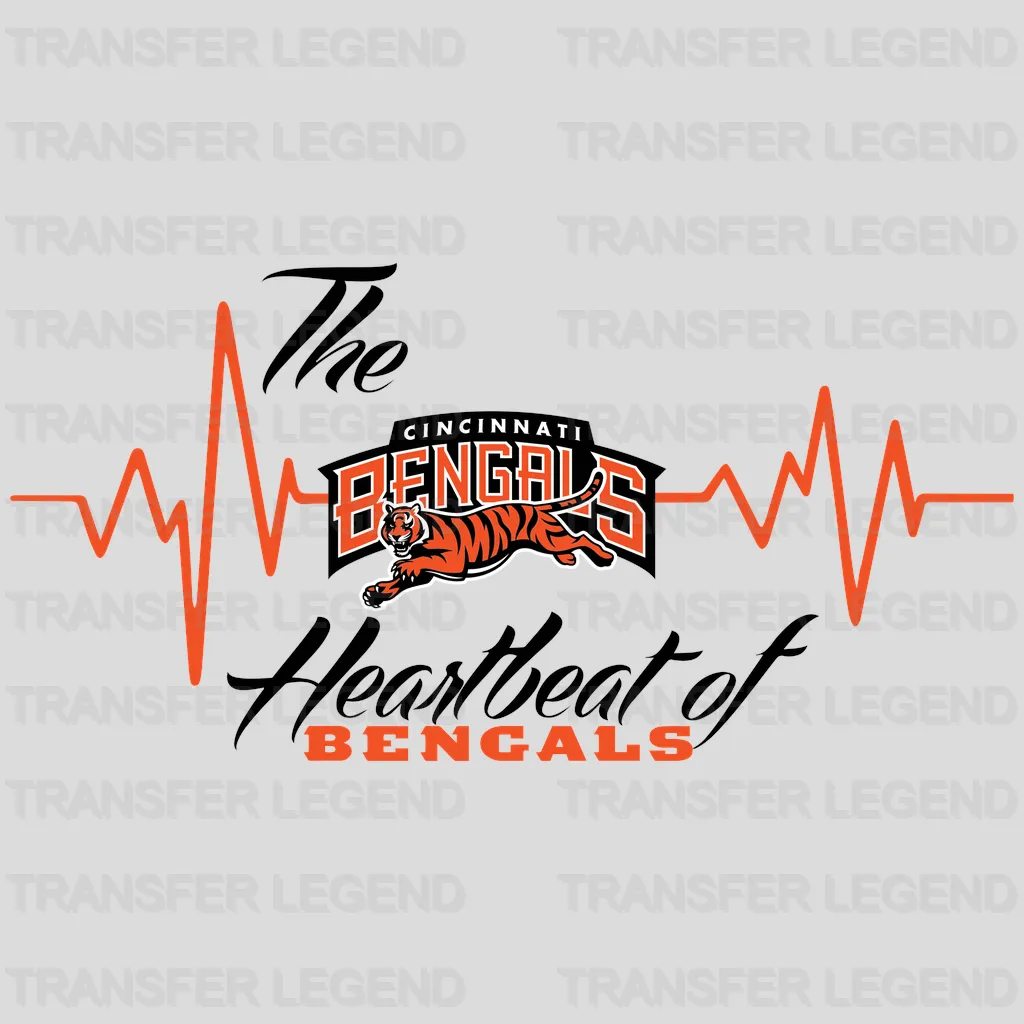Cincinnati Bengals Heartbeat Of Bengals Graphic NFL Design - DTF Heat Transfer