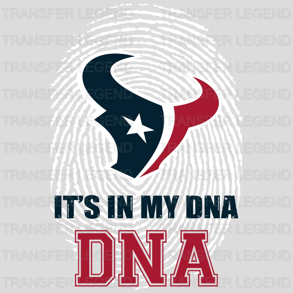 Houston Texans DNA Fingerprint Emblem NFL Design - DTF Heat Transfer