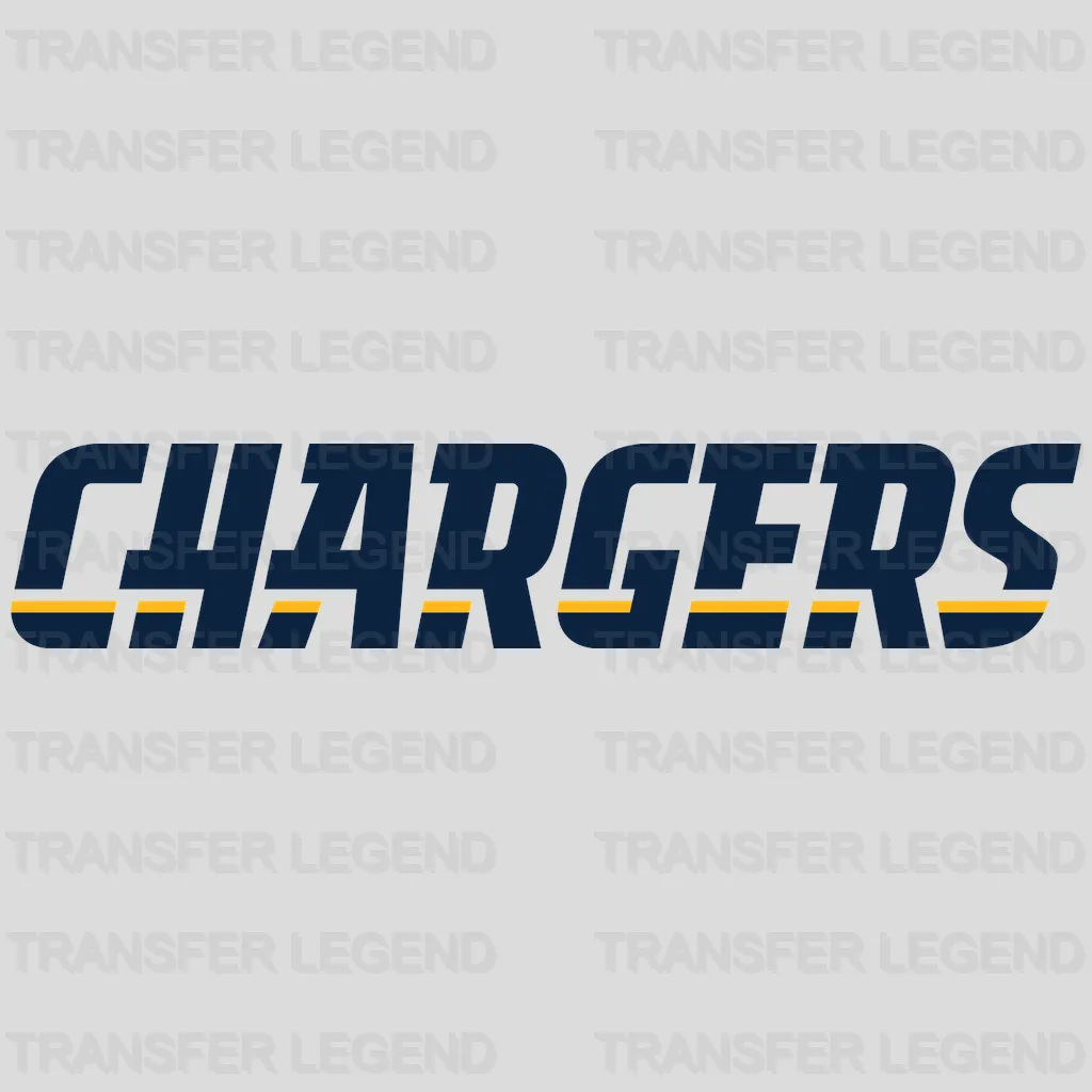 Los Angeles Chargers Block Wordmark NFL Design - DTF Heat Transfer