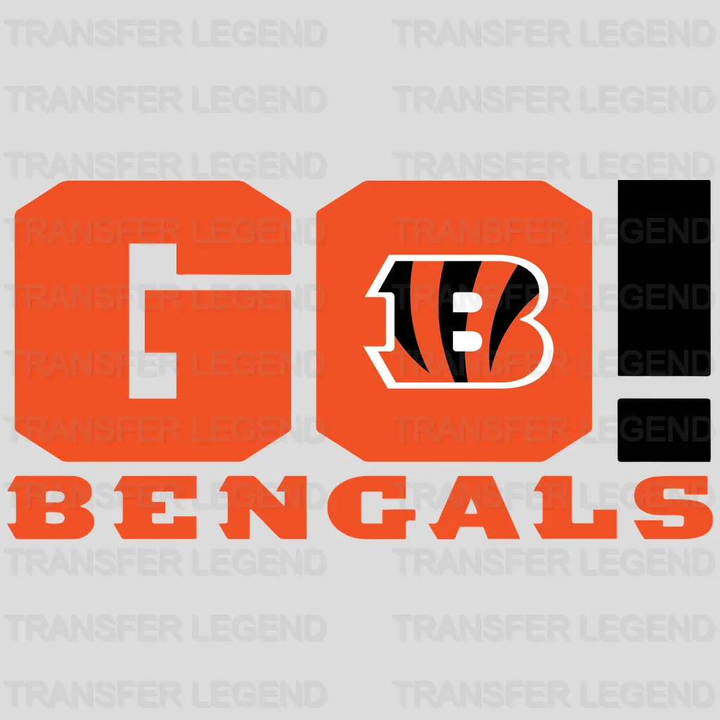 Cincinnati Bengals Go Bengals Wordmark NFL Design - DTF Heat Transfer