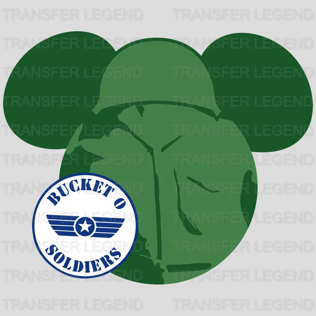 Ears Green Army Man Bucket 0 Soldiers Design - DTF heat transfer - transferlegend