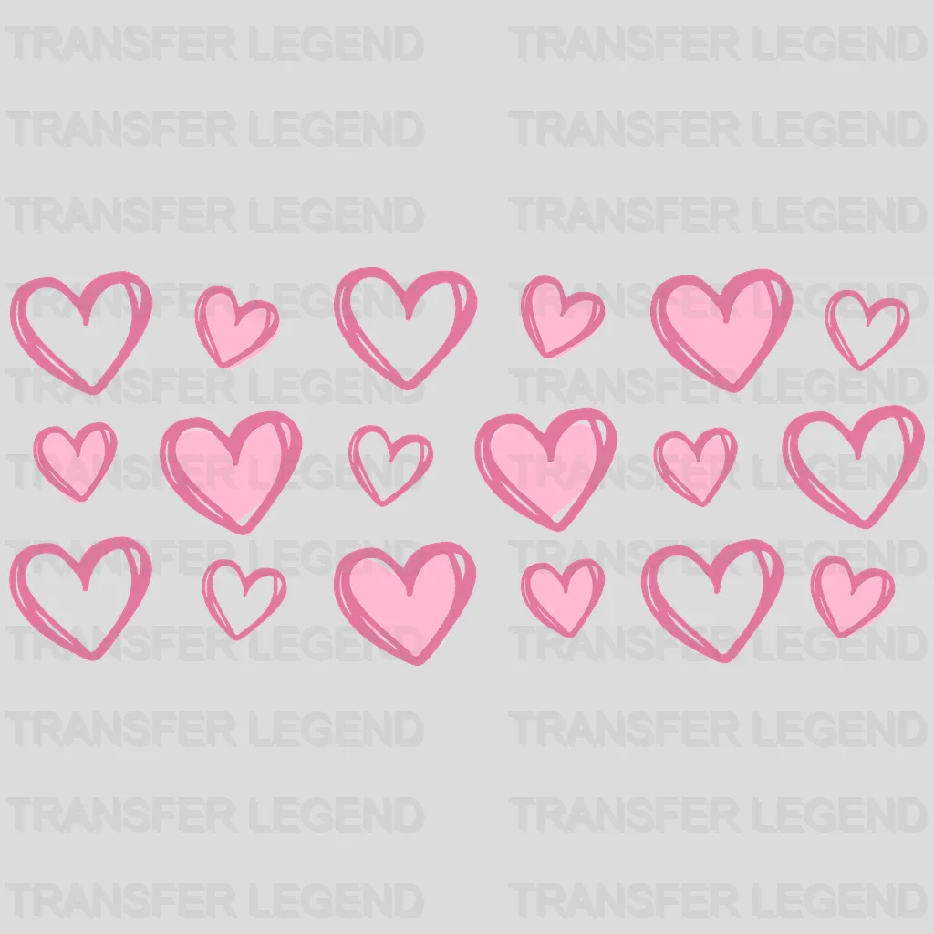 Hearts UV DTF Transfer Cup Wrap UV DTF Sticker - transferlegend