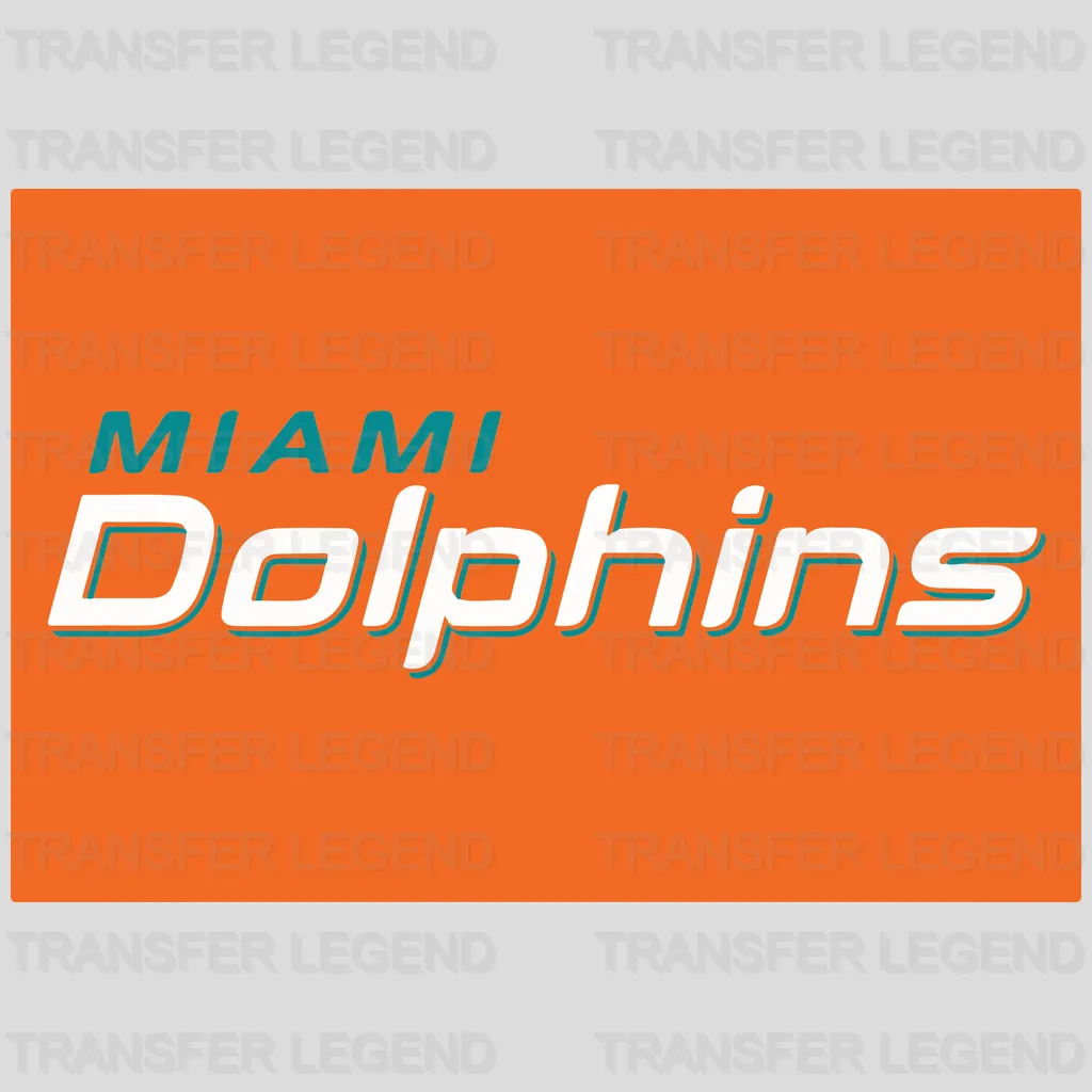 Miami Dolphins Block Text Wordmark NFL Design - DTF Heat Transfer