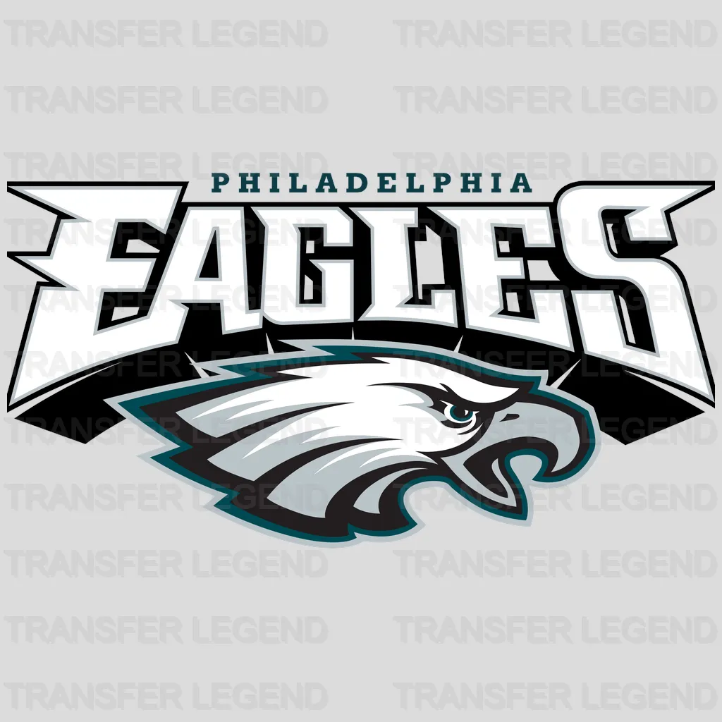 Philadelphia Eagles bold Eagles wordmark with underline flourish, NFL design - DTF Heat Transfer
