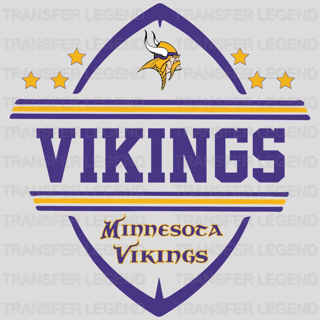 Minnesota Vikings Shield Crest Wordmark Badge NFL Design - DTF Heat Transfer