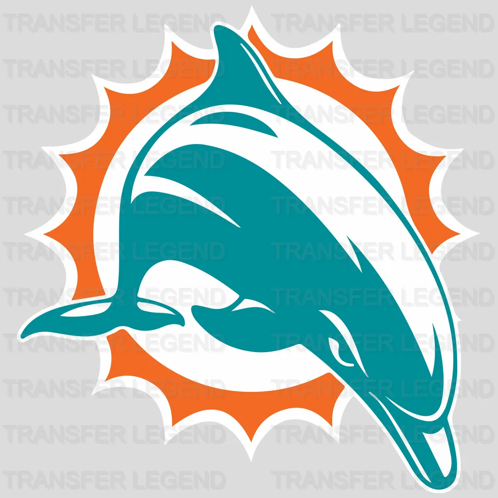 Miami Dolphins Dolphin Head Profile Logo NFL Design - DTF Heat Transfer