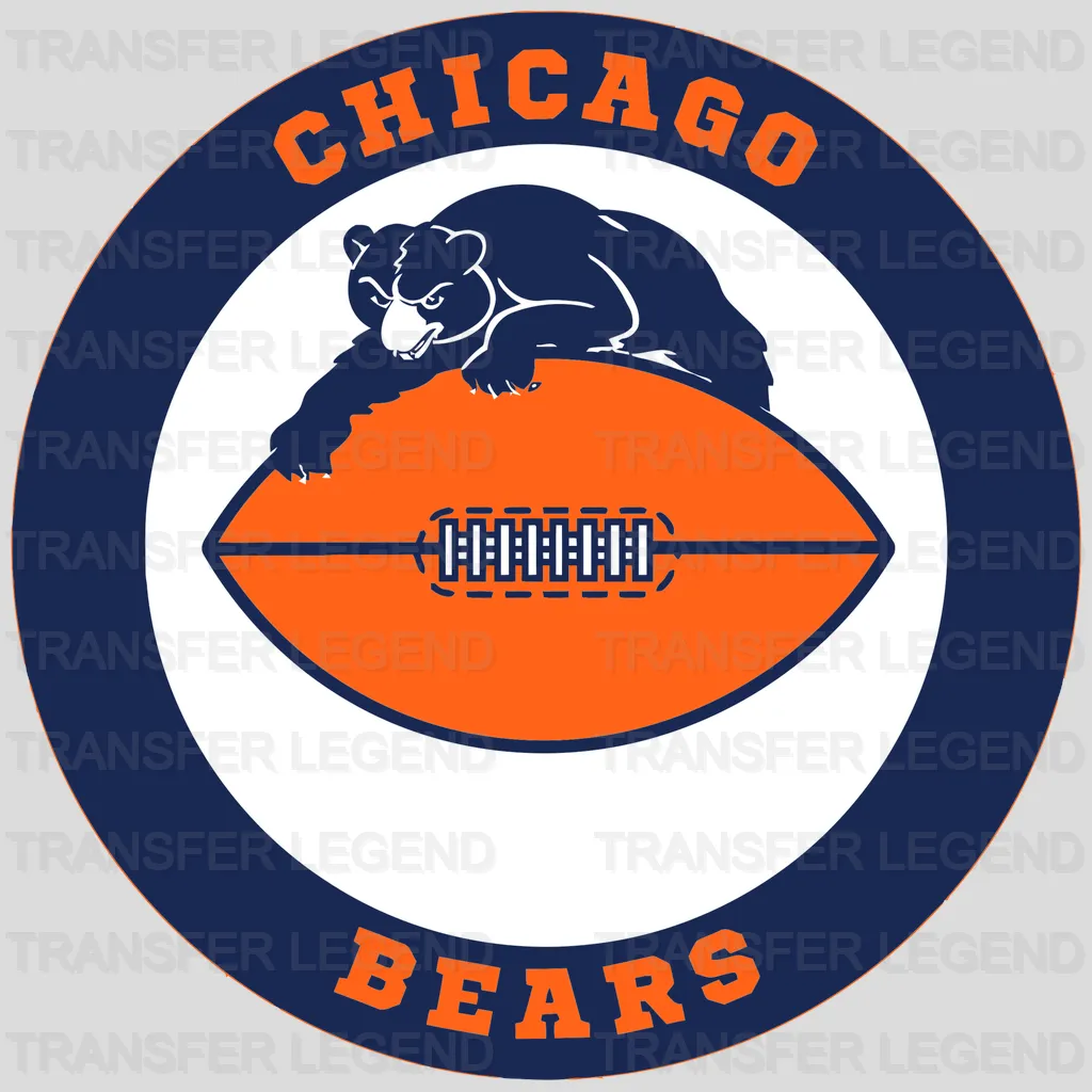 Chicago Bears Round Football Badge NFL Design - DTF Heat Transfer