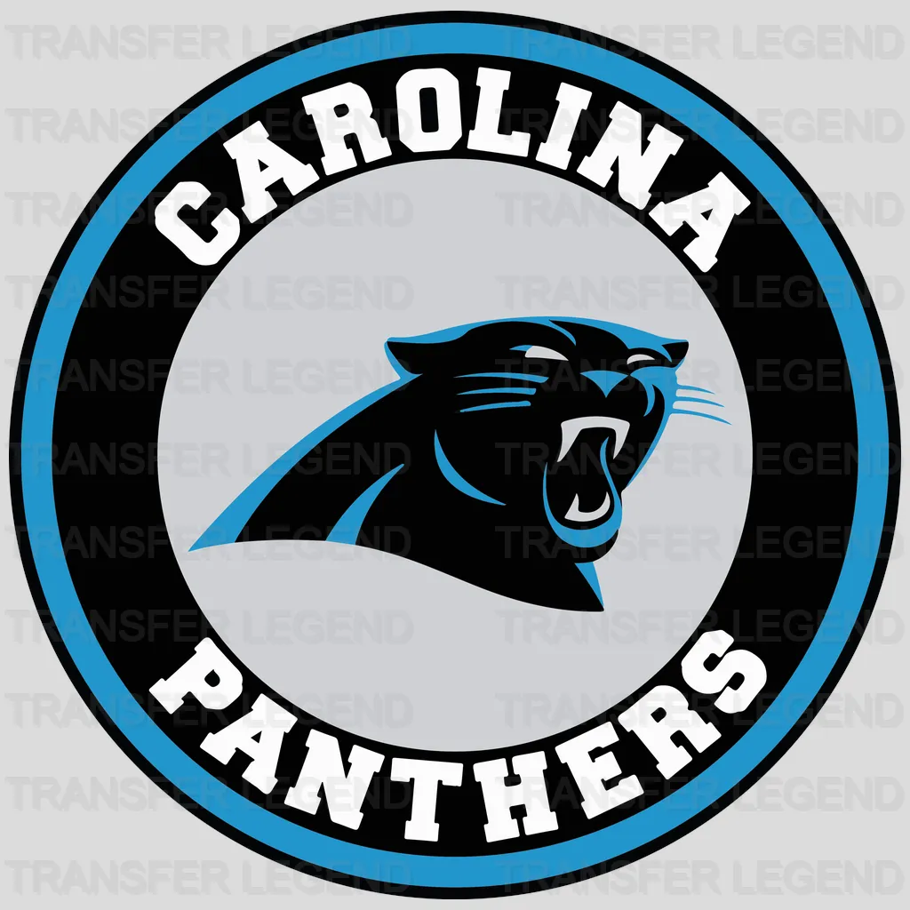 Carolina Panthers Circular Shield Badge NFL Design - DTF Heat Transfer