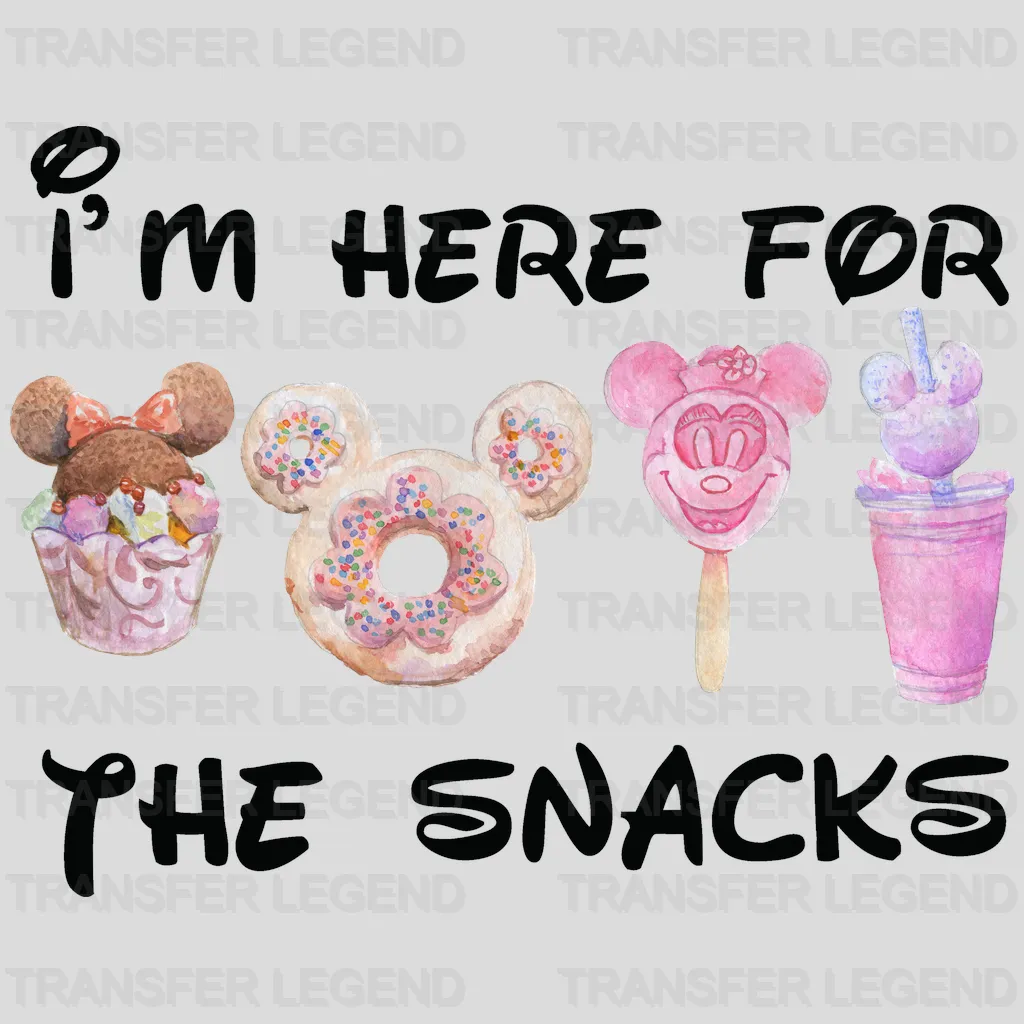 I'm Just Here For The Snacks Watercolor Design - DTF heat transfer - transferlegend