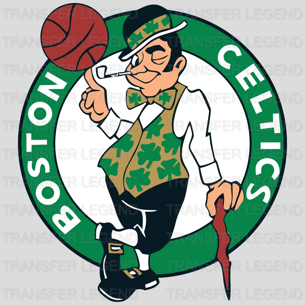 Boston Celtics Lucky with Basketball Roundel (Color) NBA Design - DTF Heat Transfer