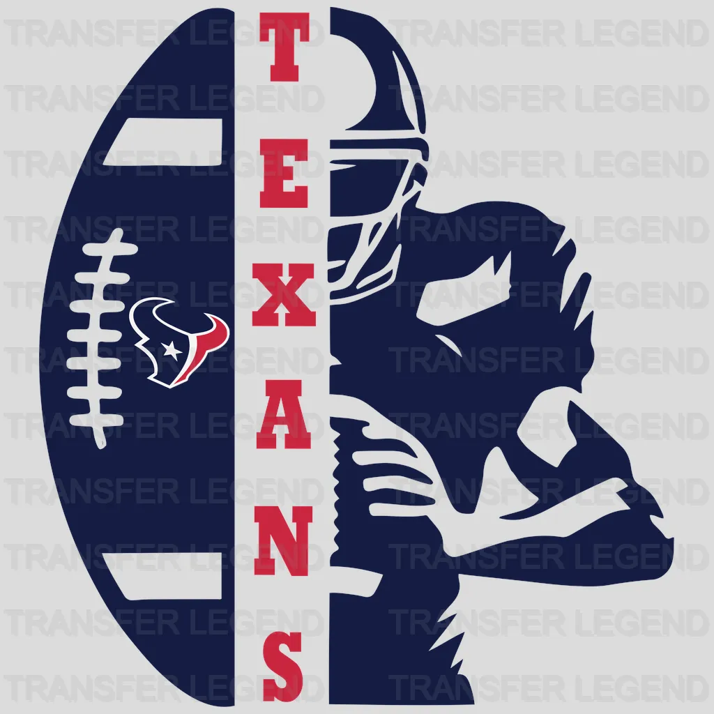 Houston Texans Vertical “TEXANS” Wordmark NFL Design - DTF Heat Transfer
