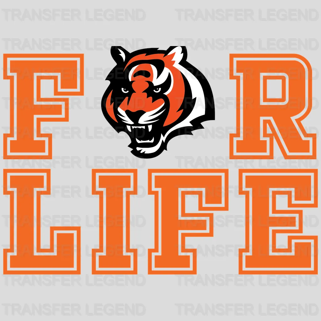 Cincinnati Bengals For Life Letters NFL Design - DTF Heat Transfer