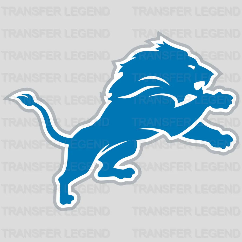 Detroit Lions Leaping Lion Silhouette NFL Design - DTF Heat Transfer